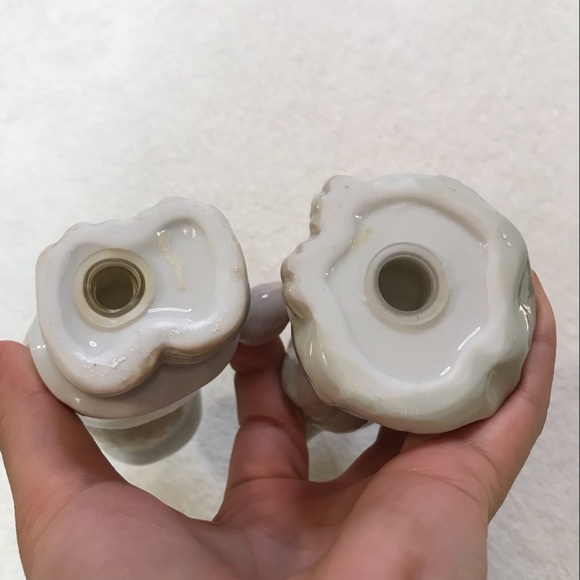 Teddy Bear heart salt and pepper shakers cook and chef couple vintage ceramic - Picture 10 of 12